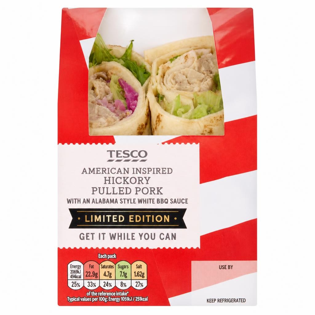 Tesco American Inspired Hickory Pulled Pork Wrap Limited Edition