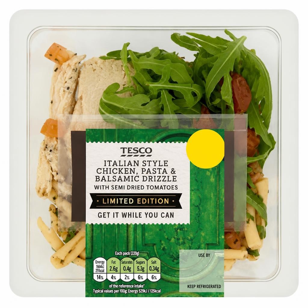 Tesco Italian Style Chicken, Pasta & Balsamic Drizzle Limited Edition 220g