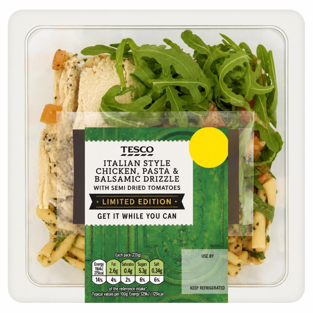 Tesco Italian Style Chicken, Pasta & Balsamic Drizzle Limited Edition 220g
