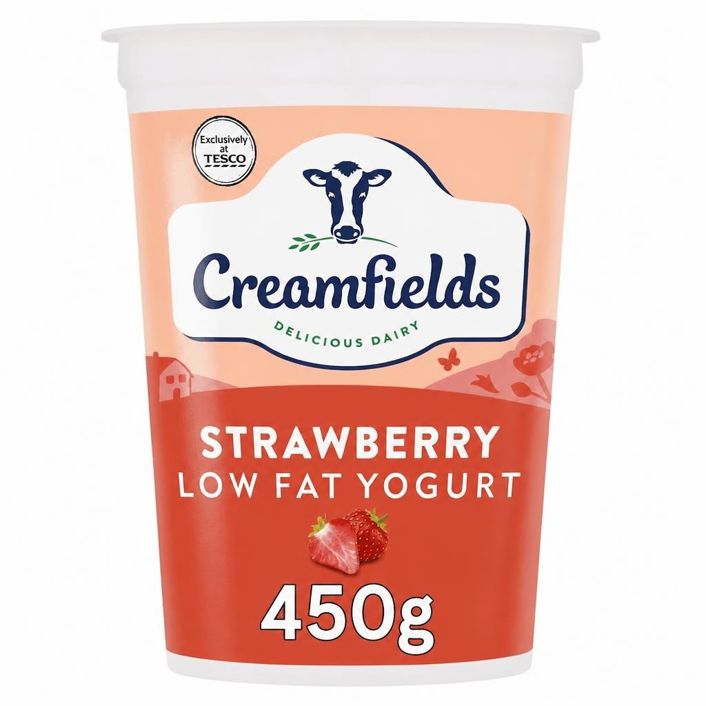 Creamfields Strawberry Low fat Yogurt 450g