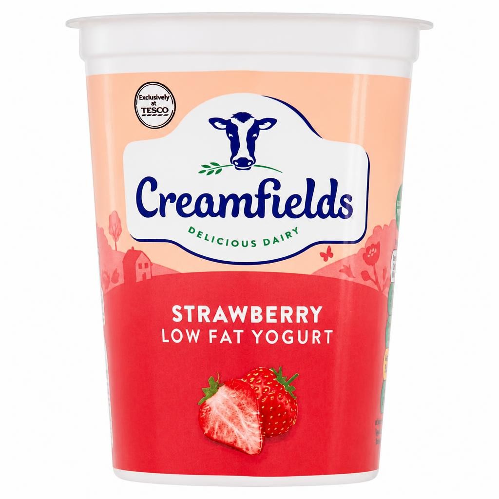 Creamfields Strawberry Low fat Yogurt 450g