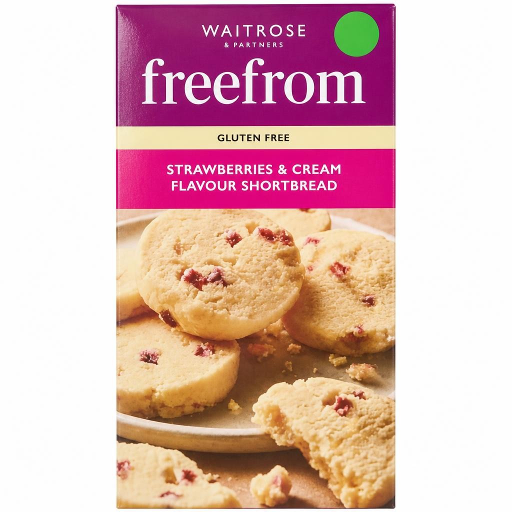 Waitrose Free From Strawberries & Cream Flavour Shortbread