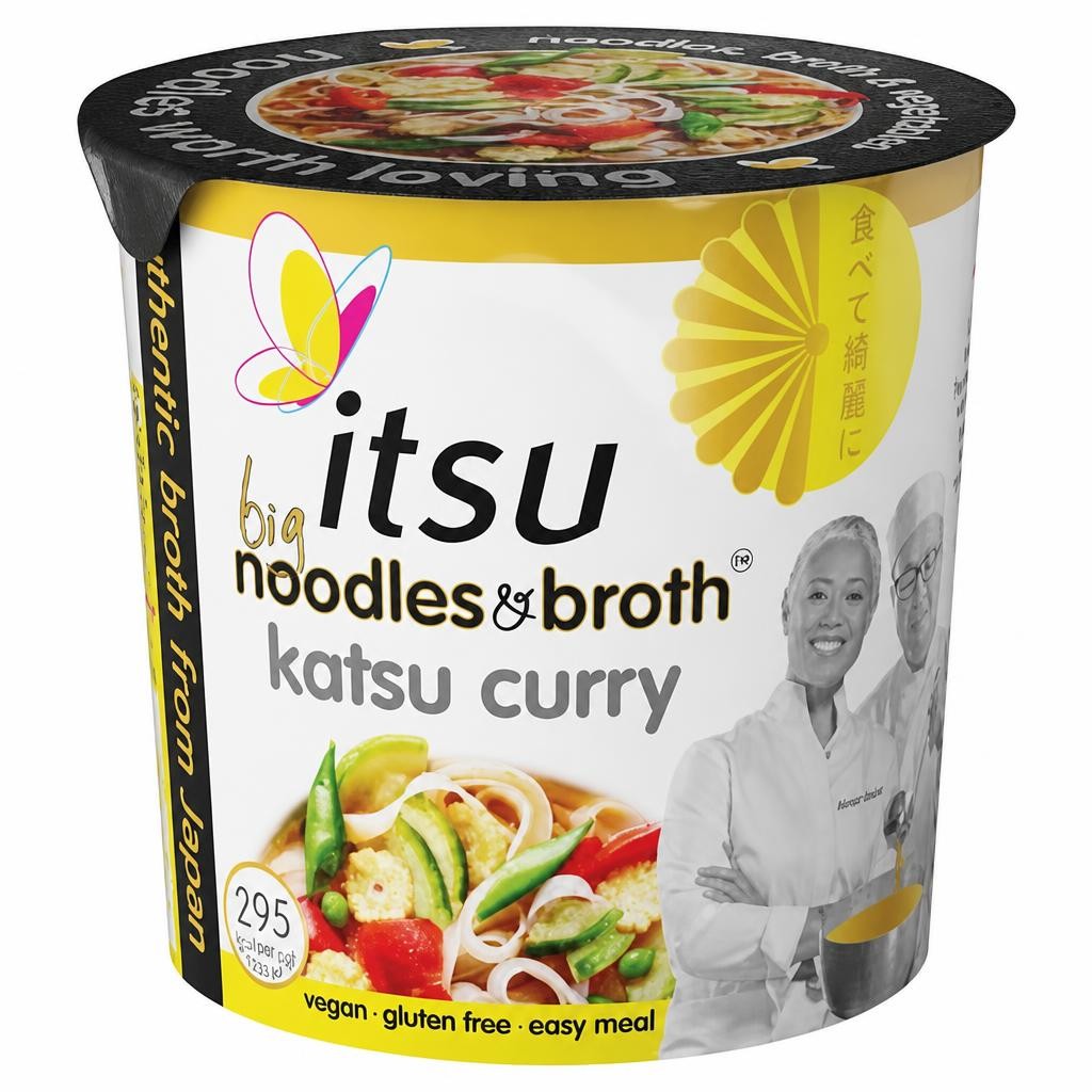 itsu BIG katsu curry instant noodles & broth pot