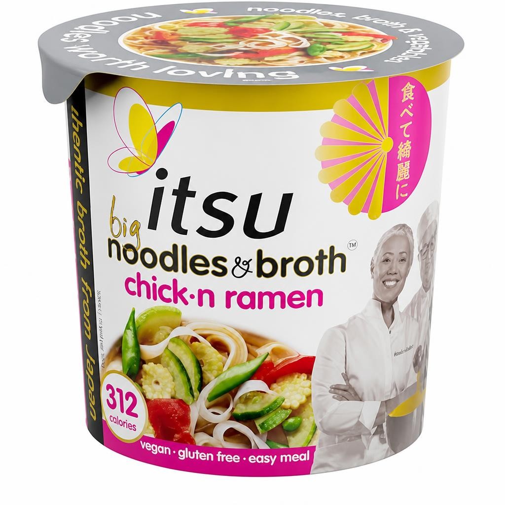 itsu BIG chickn ramen instant noodles & broth pot