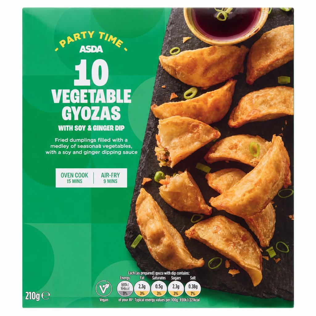 ASDA 10 Vegetable Gyozas with Soy & Ginger Dip 210g