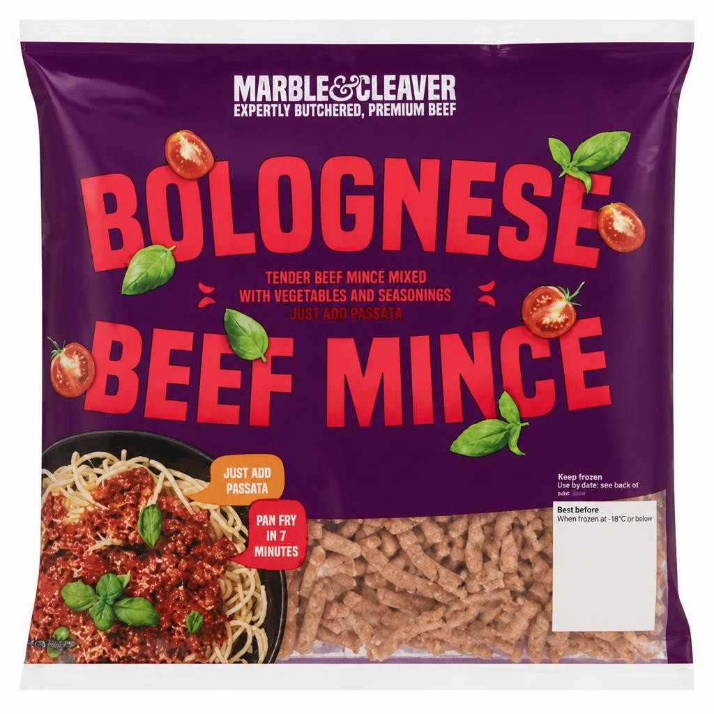 Marble & Cleaver Bolognese Beef Mince 500g