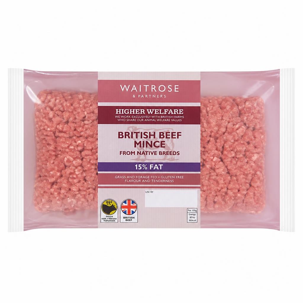 Waitrose British Native Breeds Beef Mince 15%