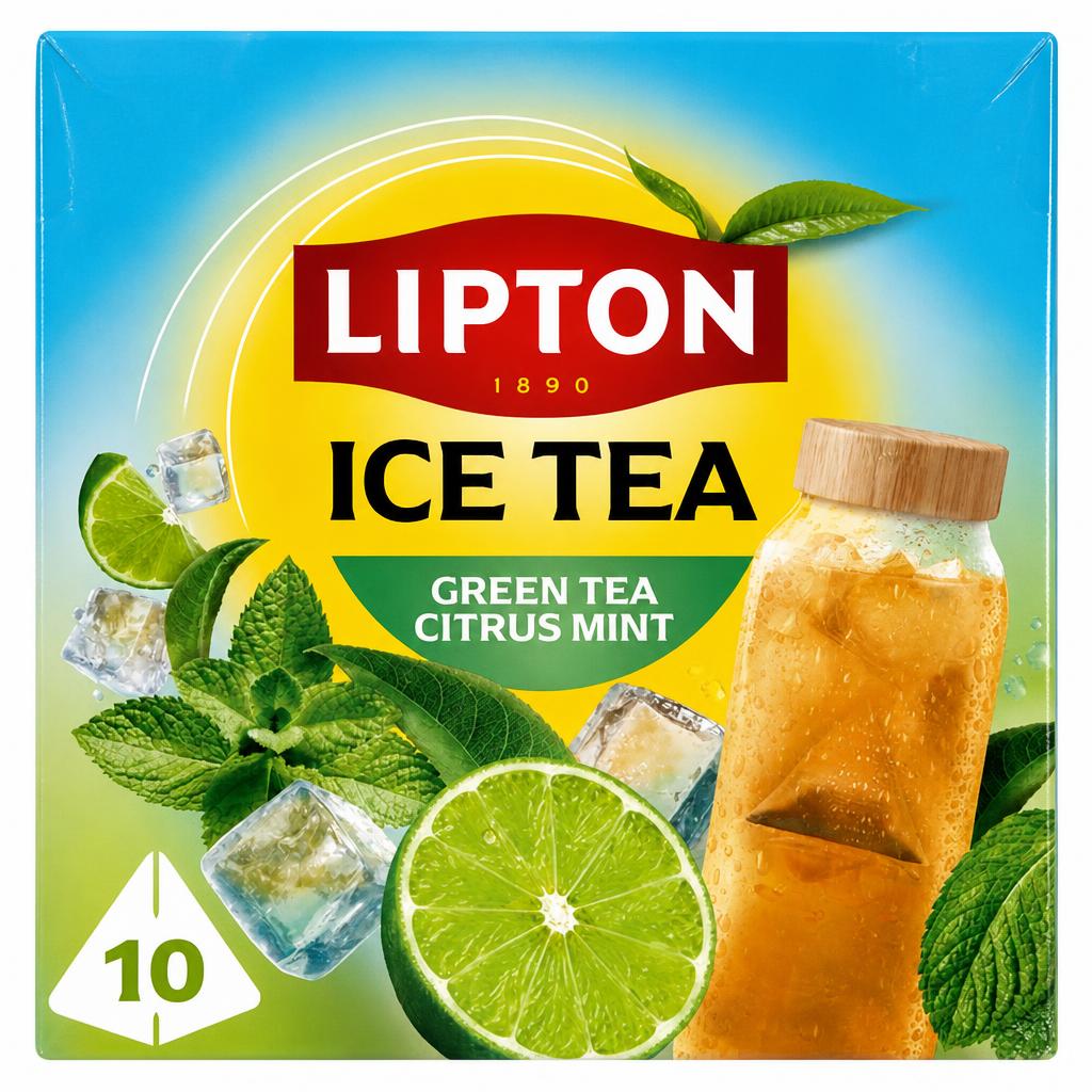 Lipton Green Tea 10 x 3.5g Citrus Mint Pyramid Ice Tea Bags