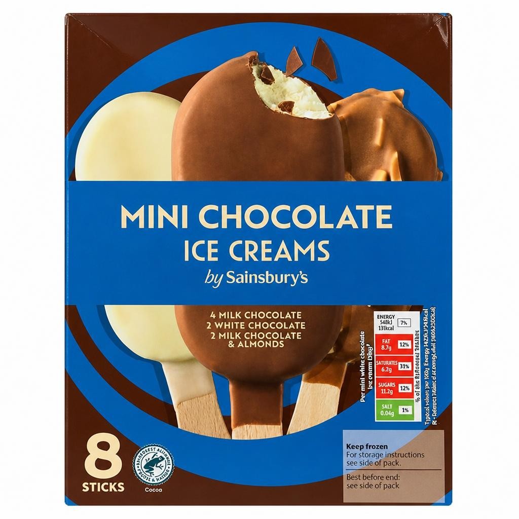Sainsbury's 8 x 55ml Mini Chocolate Ice Creams
