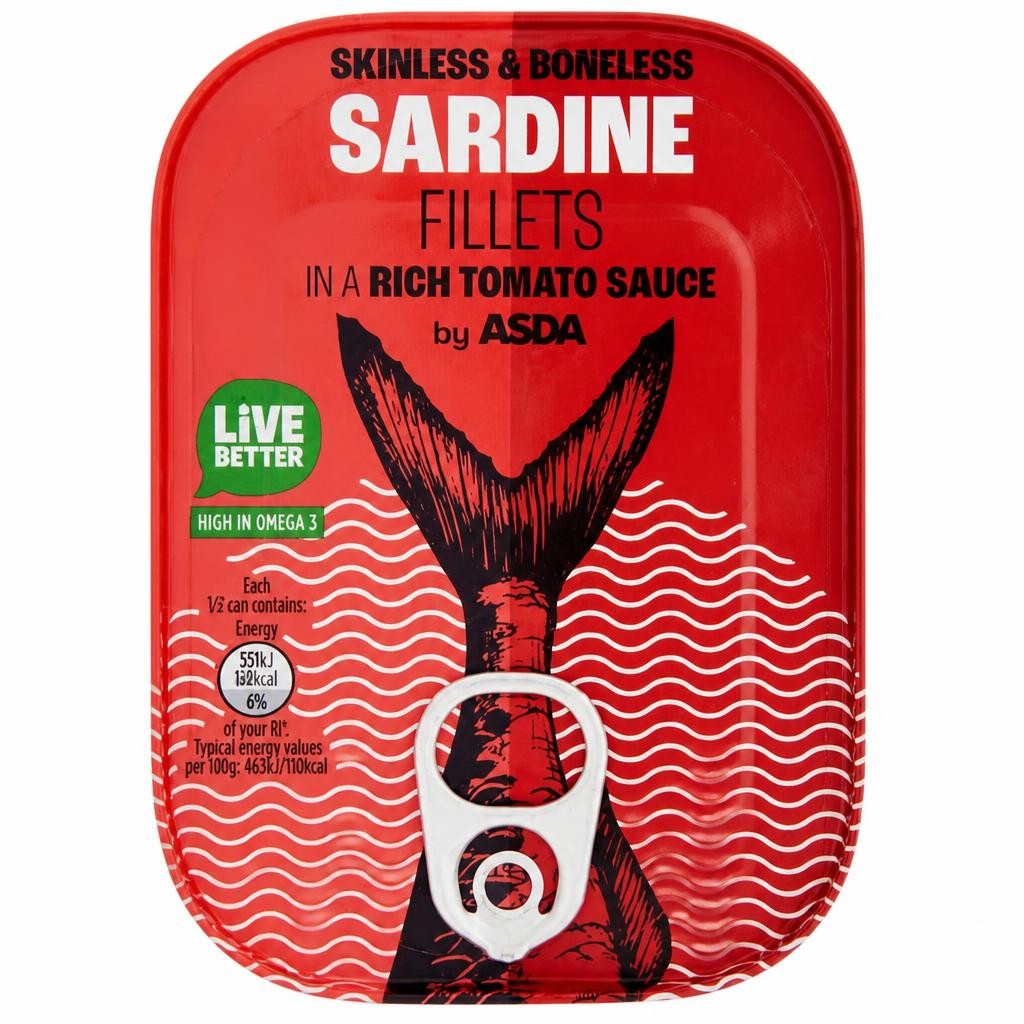 ASDA Sardines Fillets in a Rich Tomato Sauce 106g