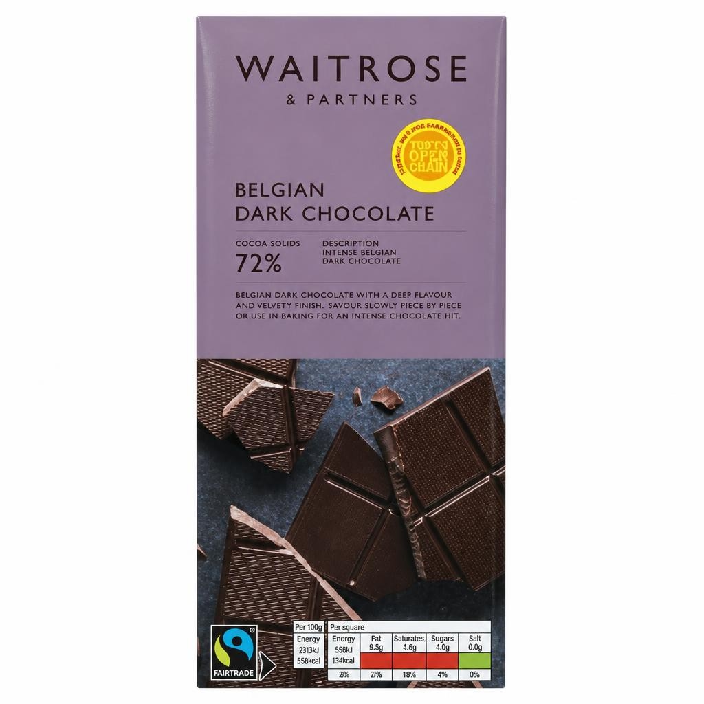 Waitrose Belgian Dark Chocolate 72%