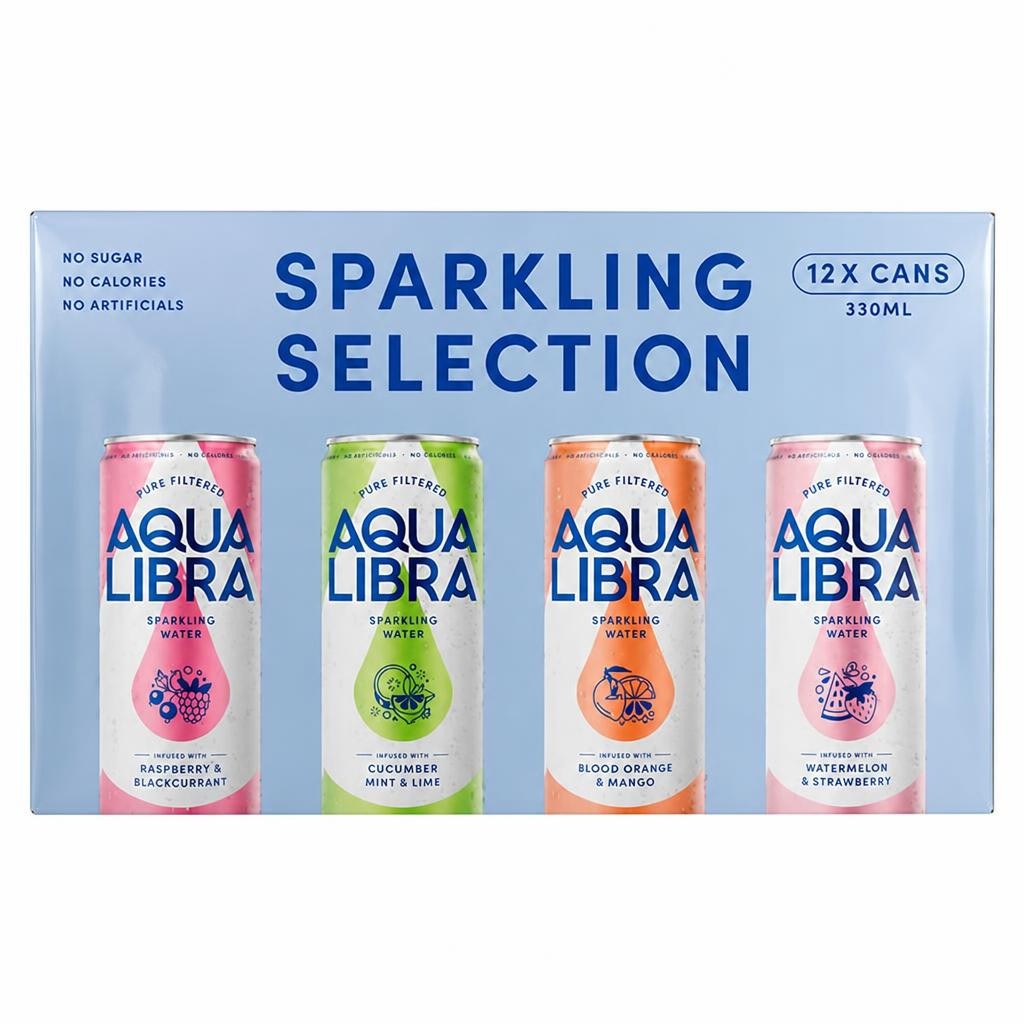 Aqua Libra 12 x 30ml Flavoured Sparkling Water