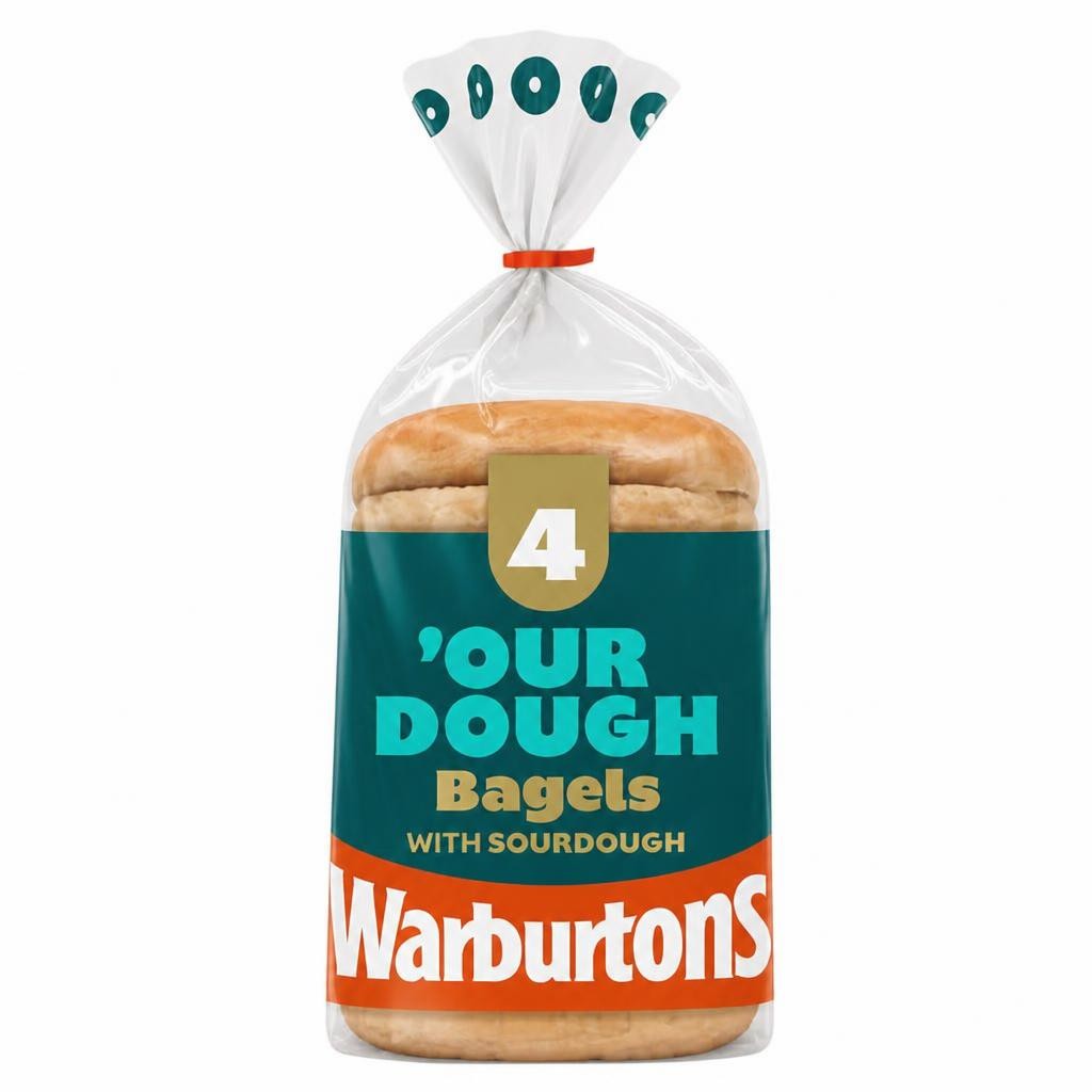 Warburtons 4 Our Dough Bagels with Sourdough