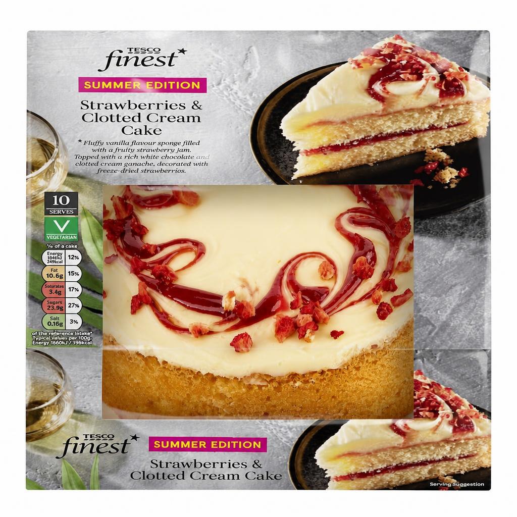 Tesco Finest Strawberries & Clotted Cream Cake