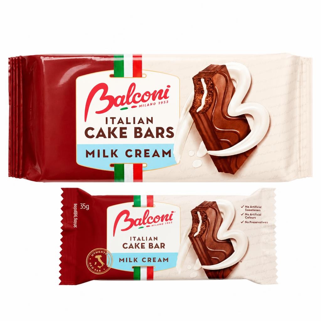 Balconi Italian Cake Bars Milk Cream 8x35g
