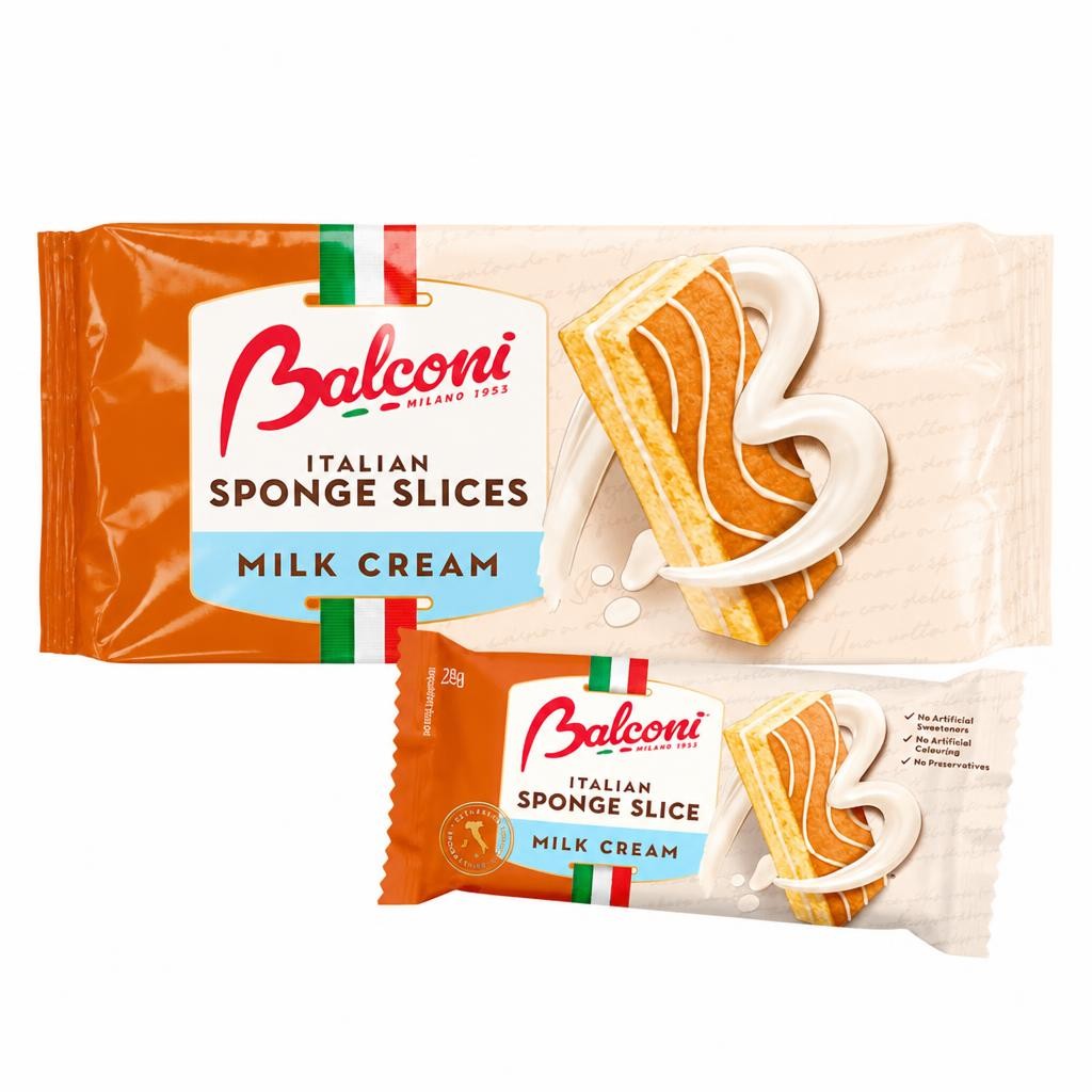 Balconi Italian Sponge Slices Milk Cream 10x28g