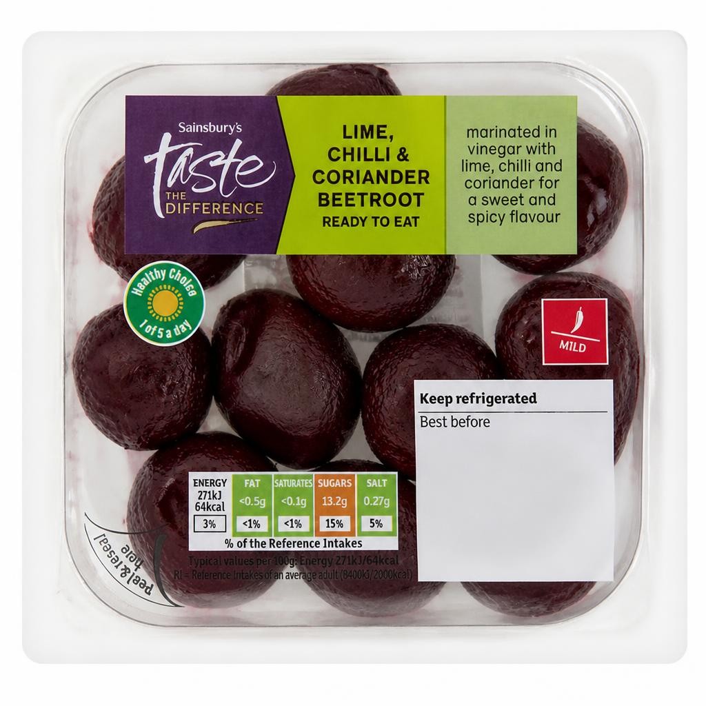Sainsbury's Taste the Difference Lime, Chilli & Coriander Beetroot 200g