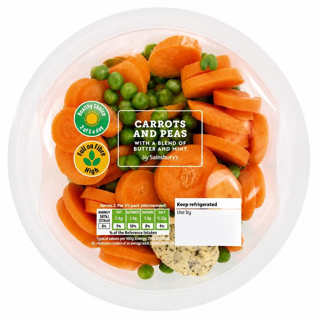 Sainsbury's 350g Carrots & Peas