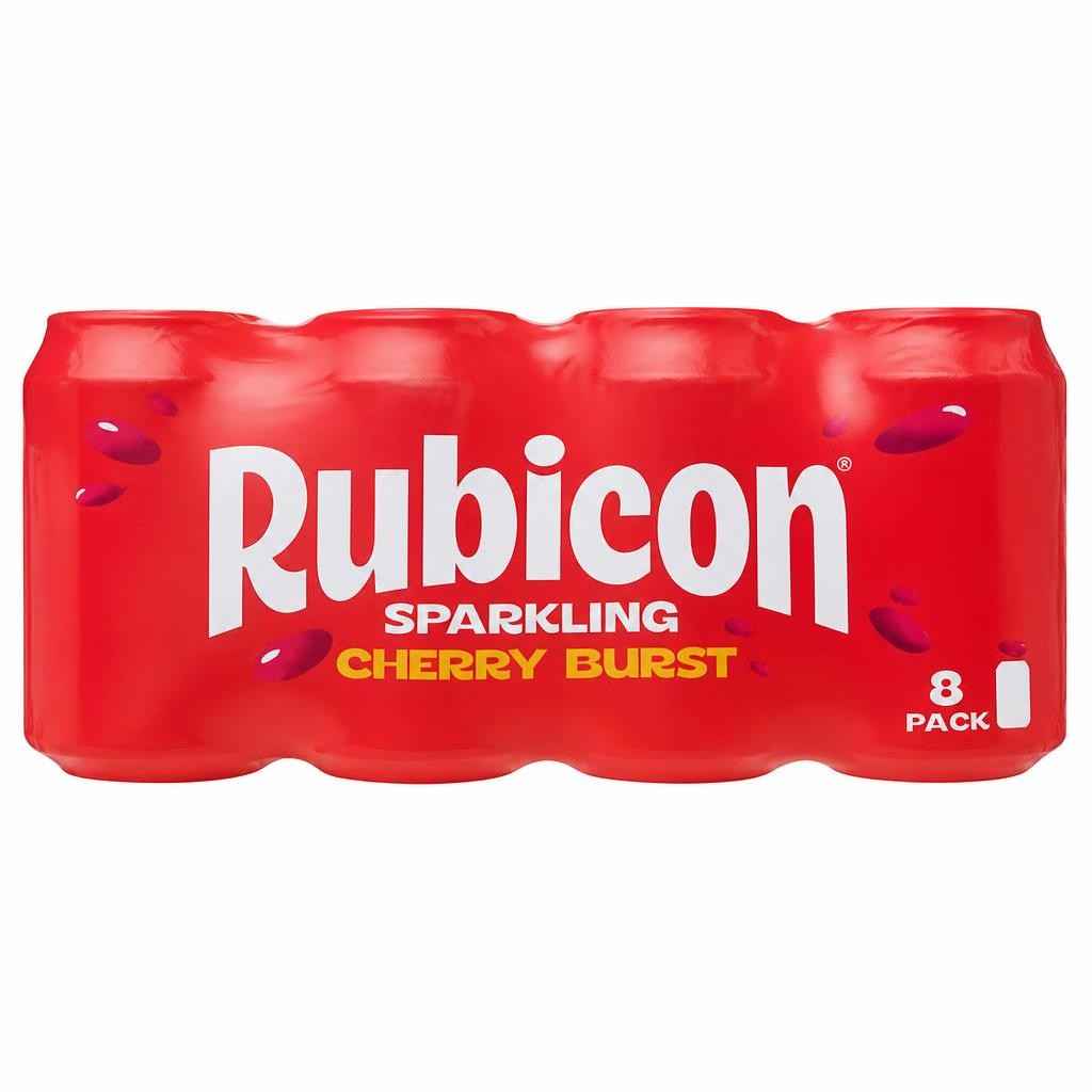 Rubicon Sparkling Cherry Burst Soft Drink Can Multipack 8x330ml
