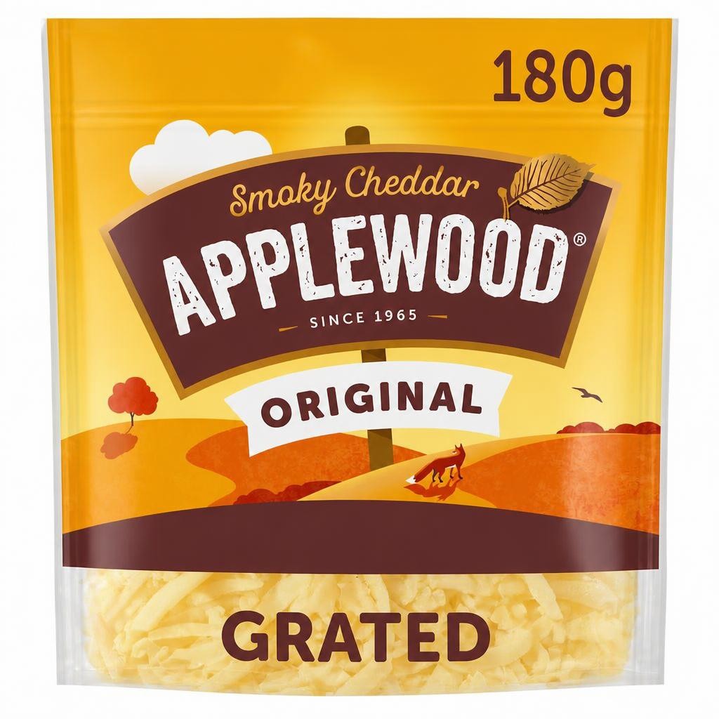 Applewood Original Grated Smoky Cheddar Cheese & Mozzarella 180g