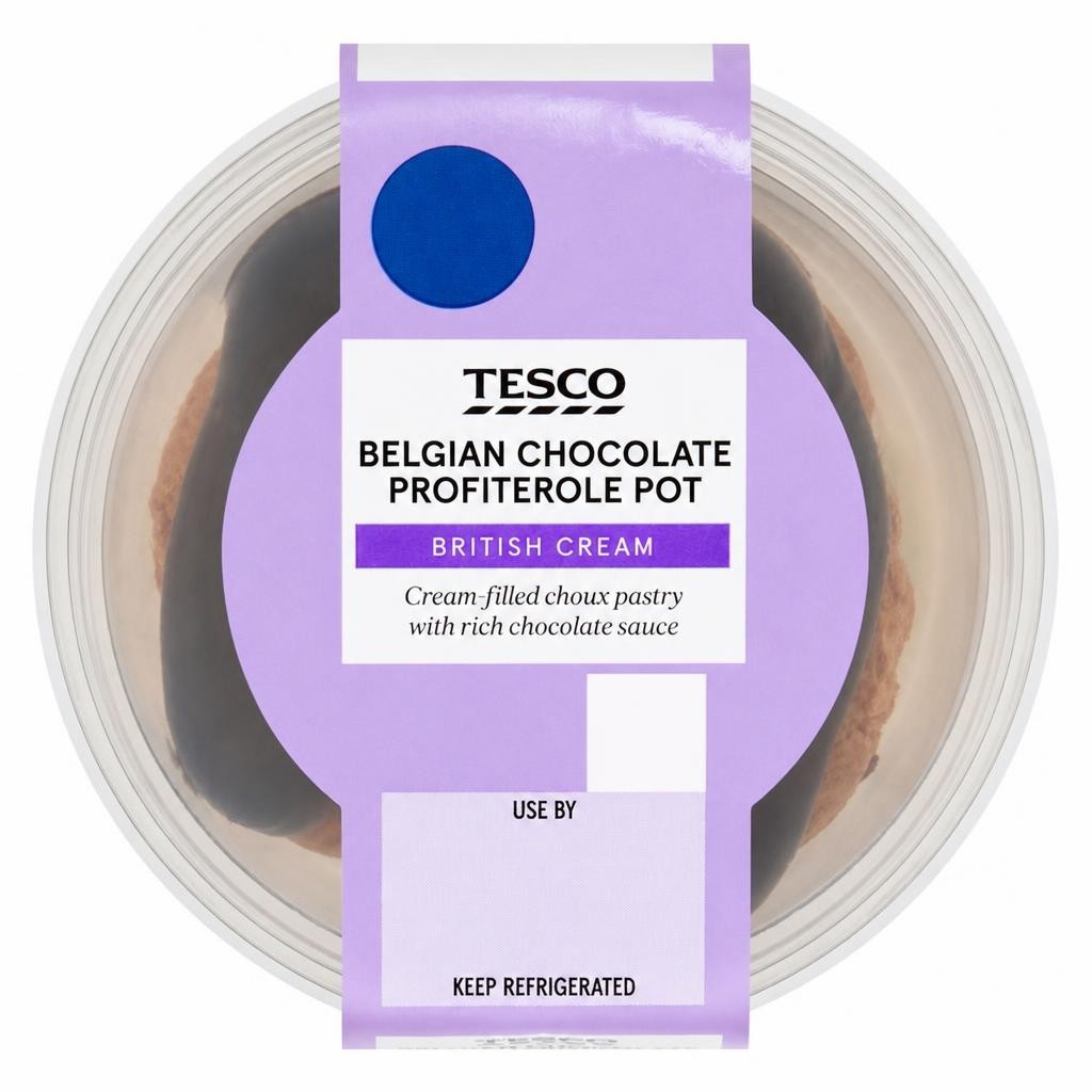 Tesco Belgian Chocolate Profiterole Pot 90g