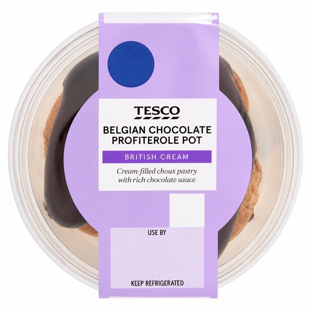 Tesco Belgian Chocolate Profiterole Pot 90g
