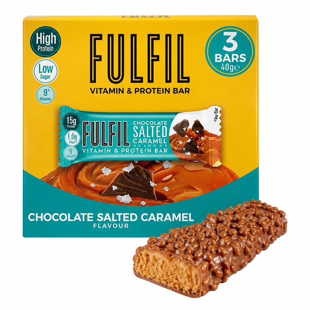 FULFIL Chocolate Salted Caramel Flavour Vitamin & Protein Bar Multipack