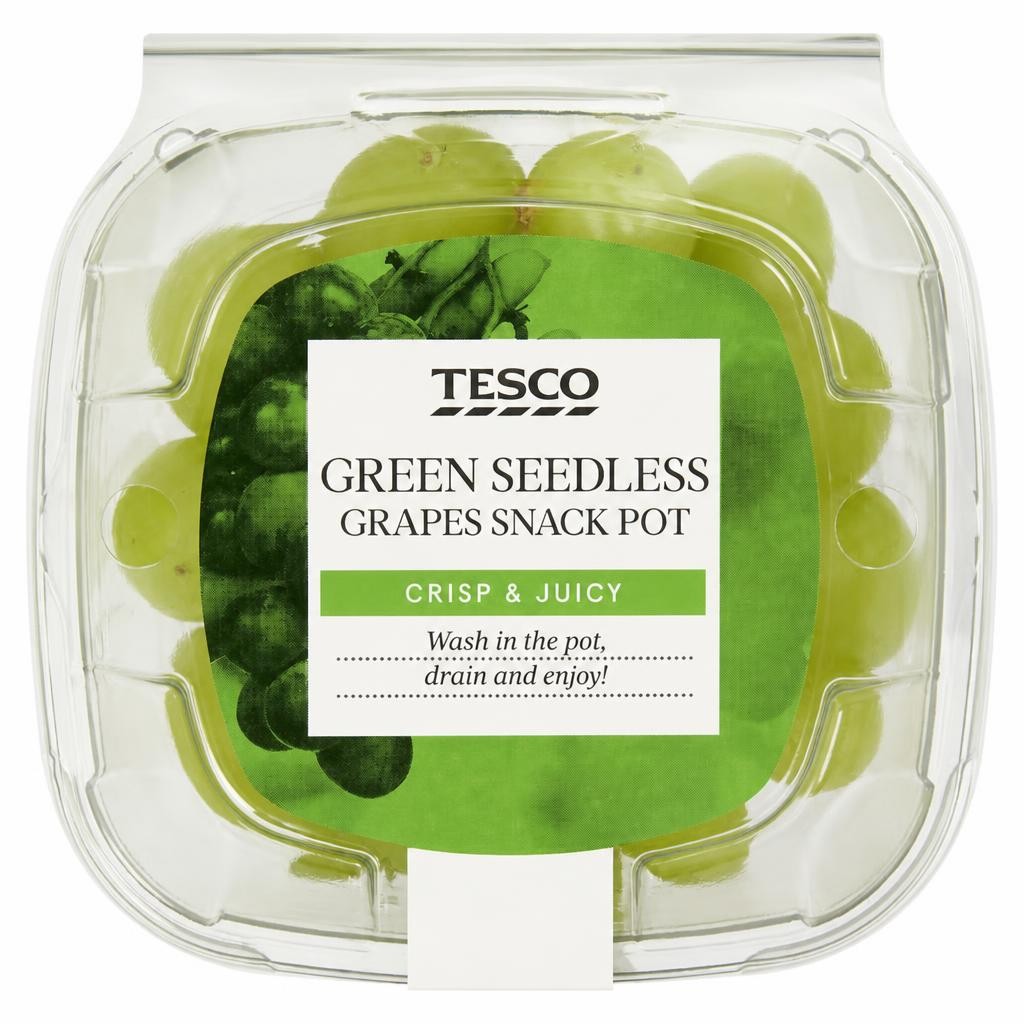 Tesco Green Seedless Grapes Snack Pot 150g