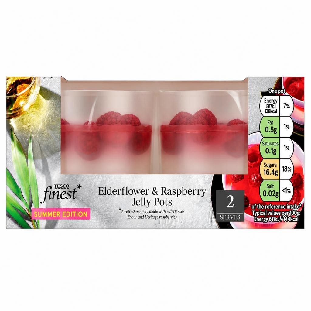 Tesco Finest Elderflower & Raspberry Jelly Pot Summer Edition 192g