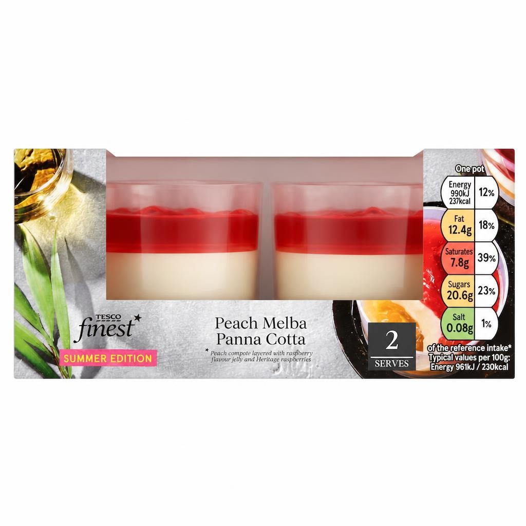 Tesco Finest Peach Melba Panna Cotta Summer Edition 2 x 103g