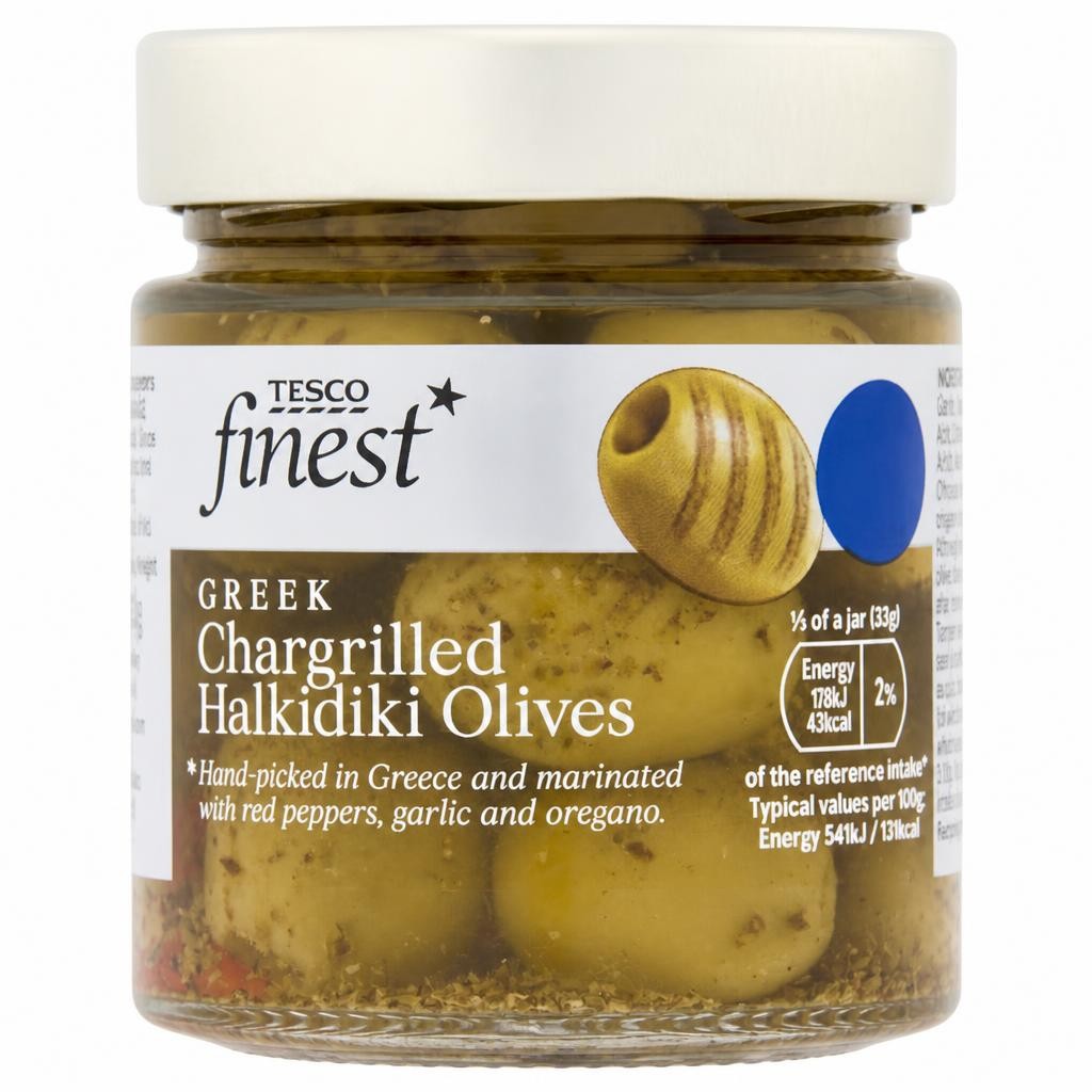 Tesco Finest Chargrilled Greek Halkidiki Olives 200G
