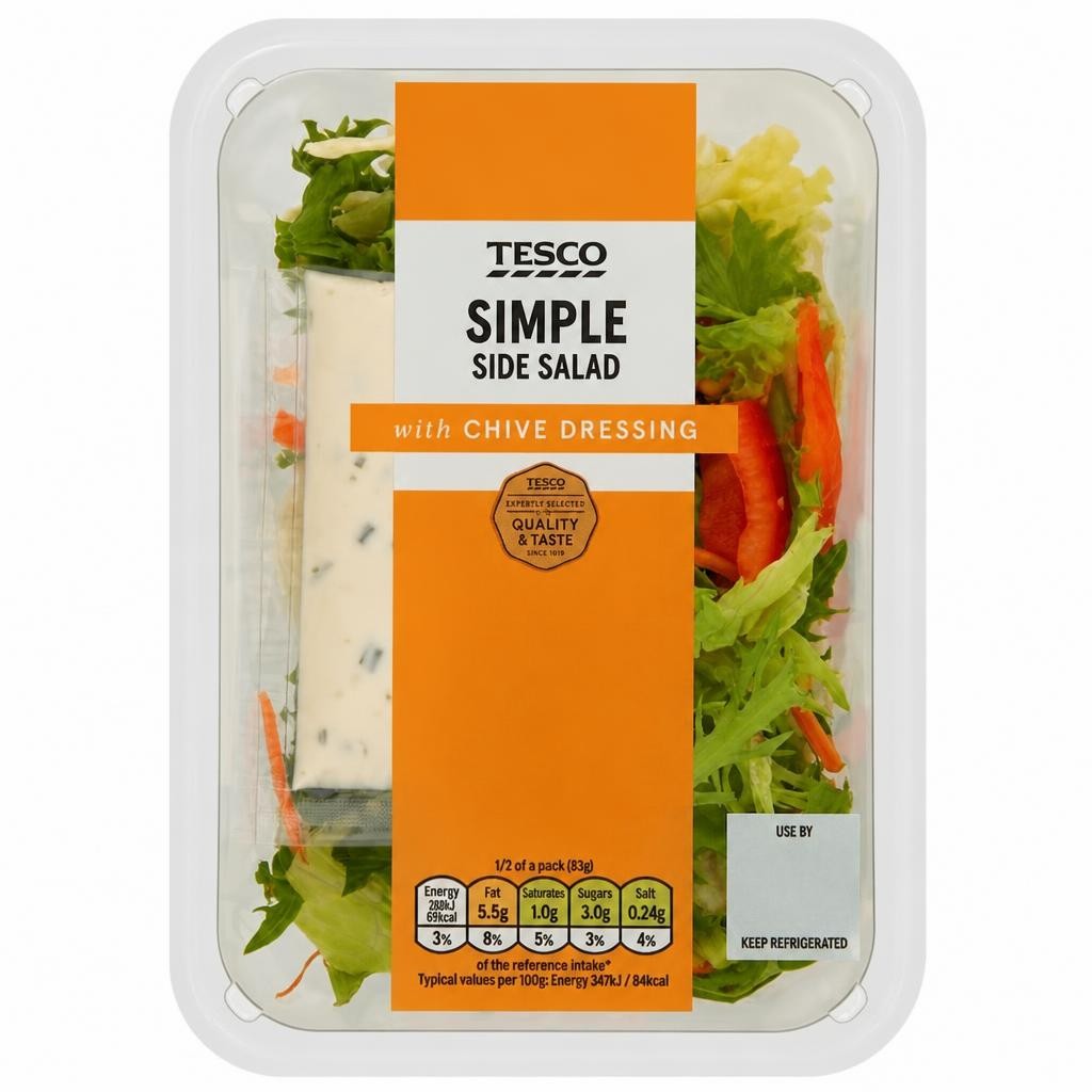 Tesco Simple Side Salad With Chive Dressing 165g