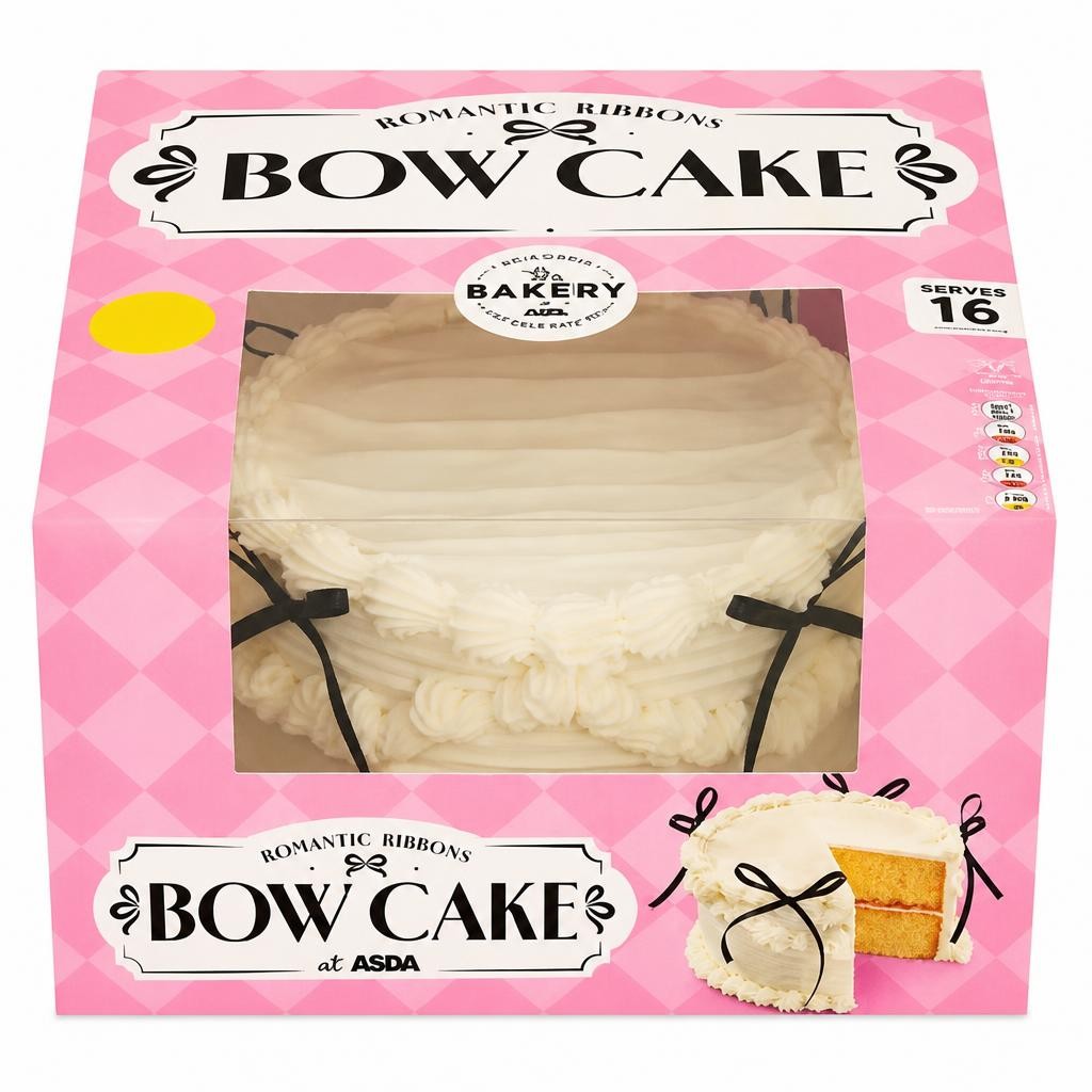 The BAKERY at ASDA Romantic Ribbons Bow Cake