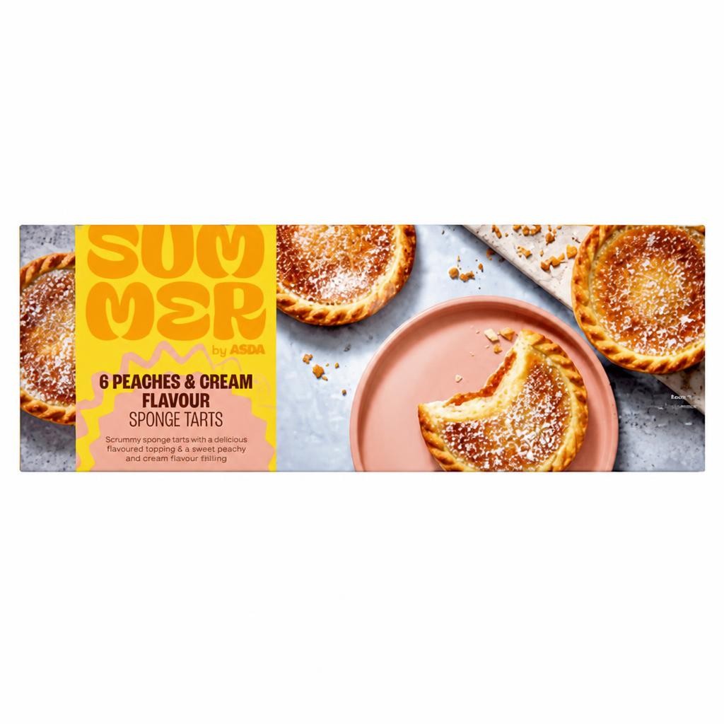 Summer by ASDA 6 Peaches & Cream Flavour Sponge Tarts
