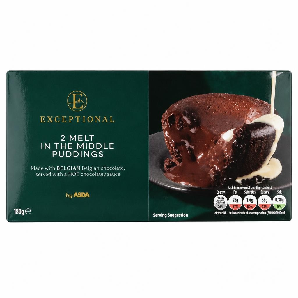Exceptional by ASDA 2 Melt in the Middle Puddings 180g
