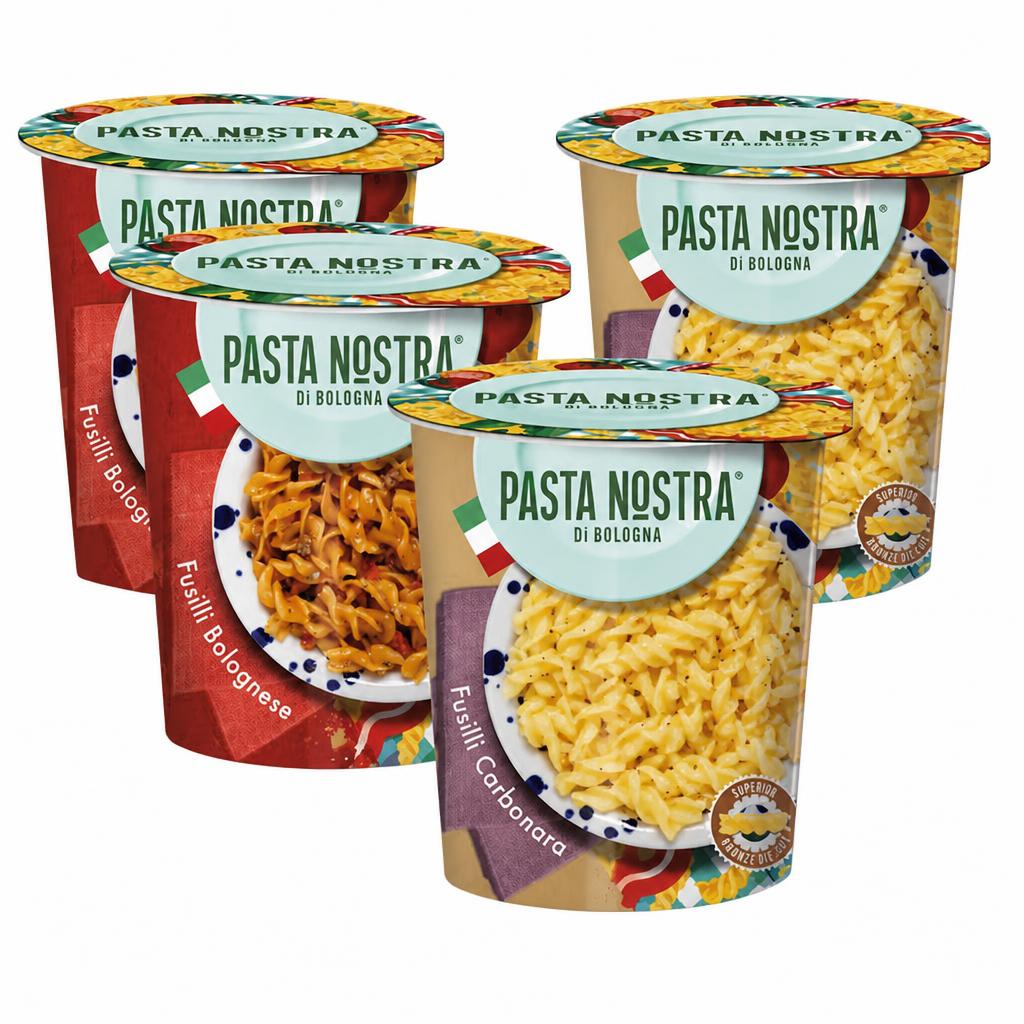 Pasta Nostra Instant Pasta Pots Pack of 4 x 70g - Meat Lovers Bundle