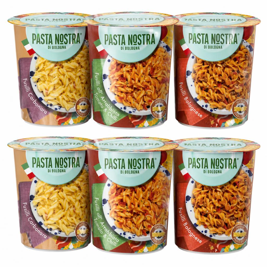 Pasta Nostra Instant Pasta Pots Pack of 6 x 70g - Italy's Favourites