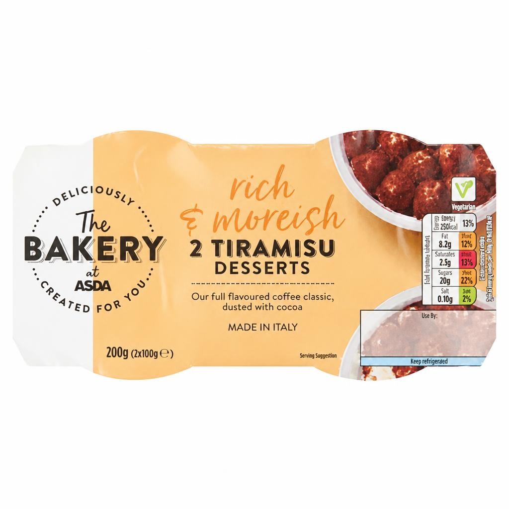 The BAKERY at ASDA The BAKERY at ASDA Tiramisu Desserts 2 x 100g (200g)