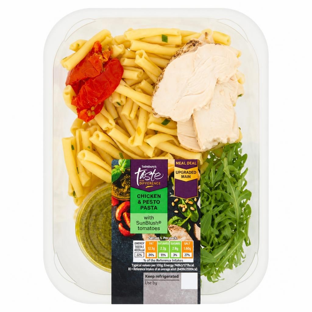 Sainsbury's Taste the Difference Chicken & Pesto Pasta with SunBlush Tomatoes 250g