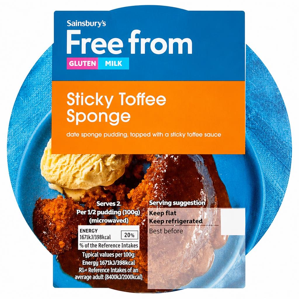 Sainsbury's Free From 200g Sticky Toffee Sponge Pudding