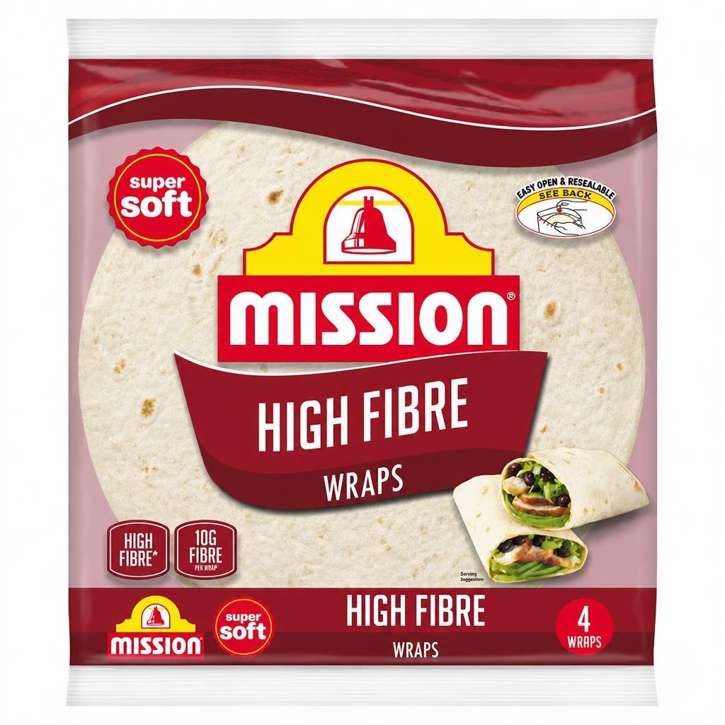 Mission 4 x High Fibre Tortilla Wraps
