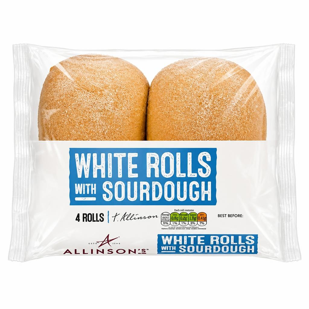 Allinson's 4 x with Sourdough White Rolls
