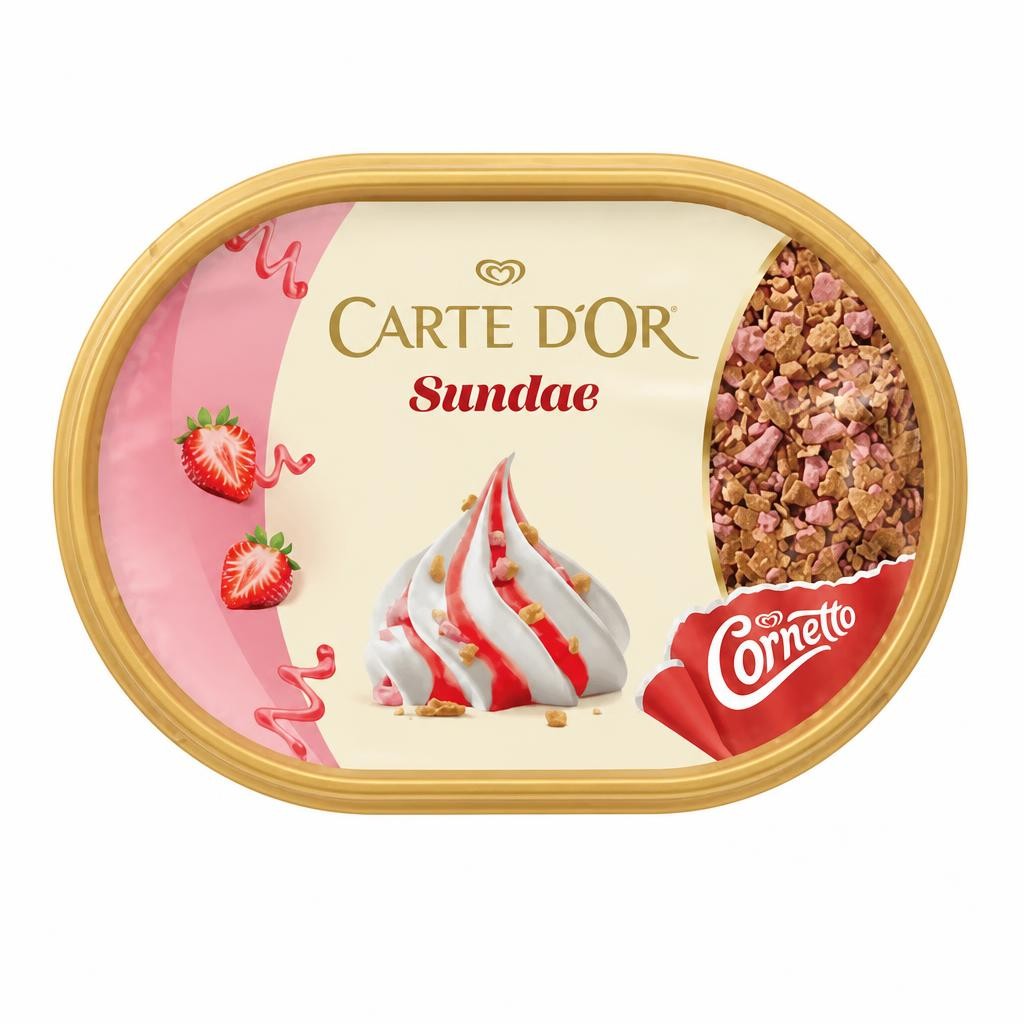 Carte D'or Sundae Strawberry Ice Cream Tub 750 ml