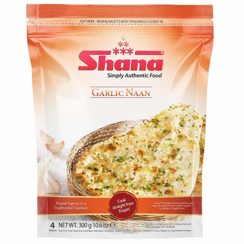 Shana Garlic Naan 300g