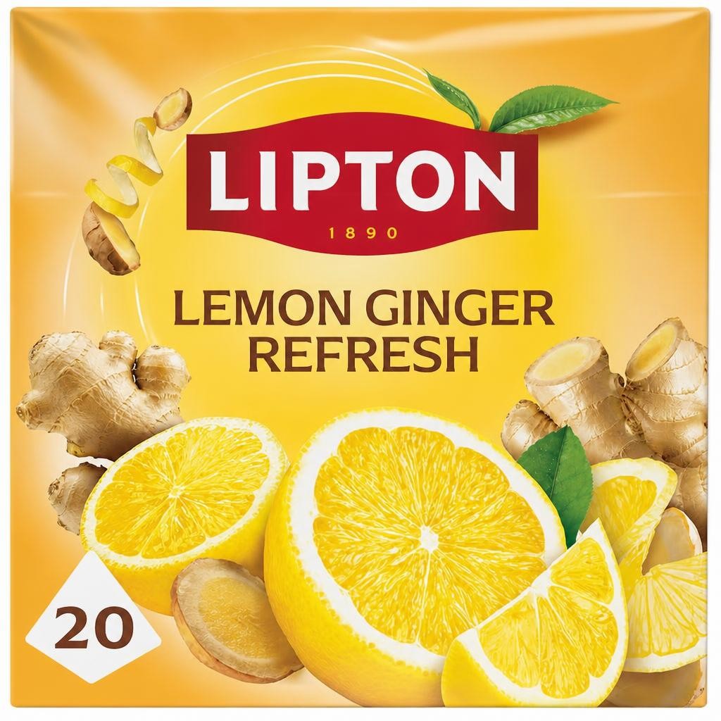 Lipton Lemon & Ginger Refresh 20 Tea Bags 34g