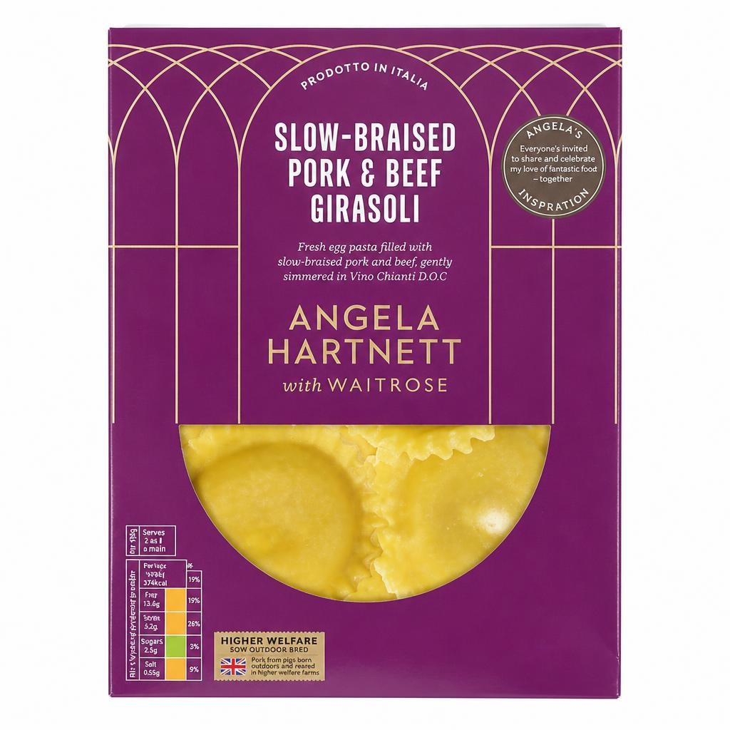 Angela Hartnett with Waitrose Slow-braised Pork & Beef Girasoli