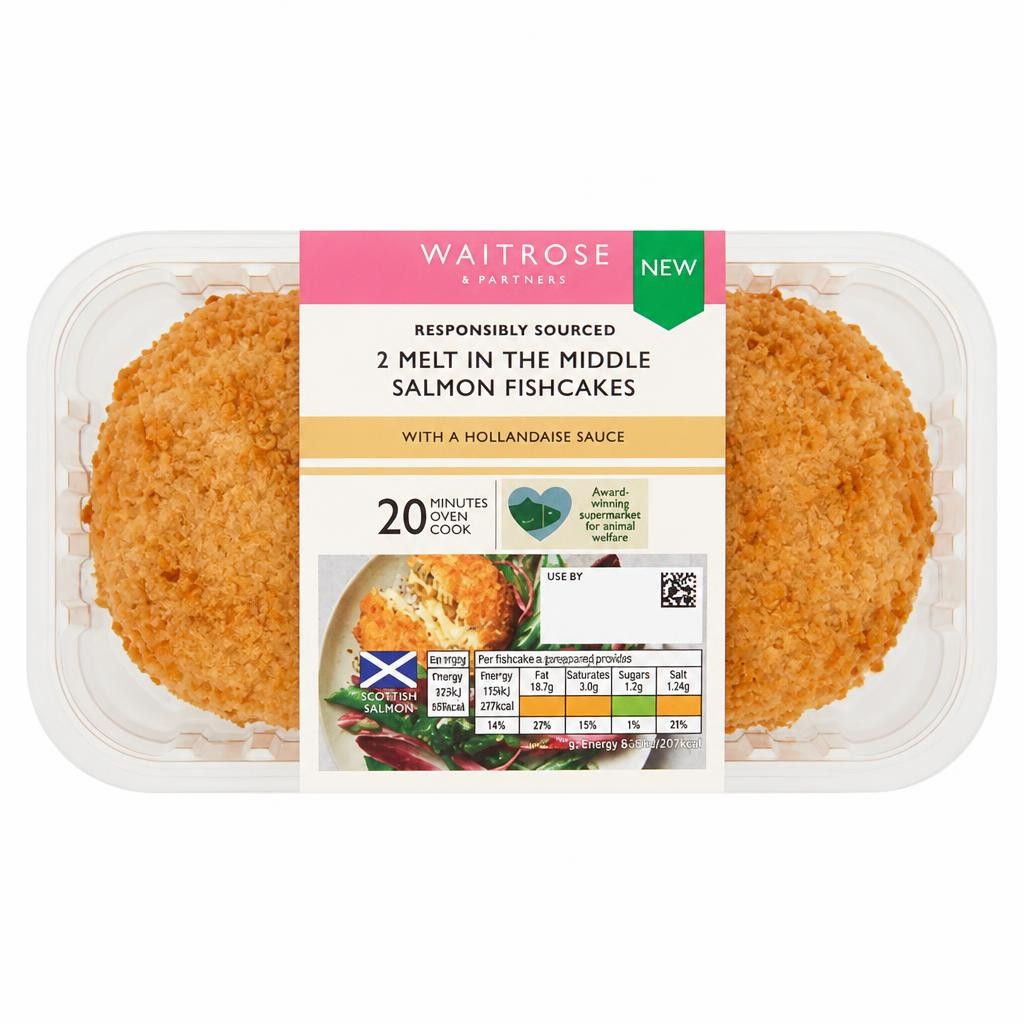 Waitrose 2 Melt in Middle Salmon Fishcakes