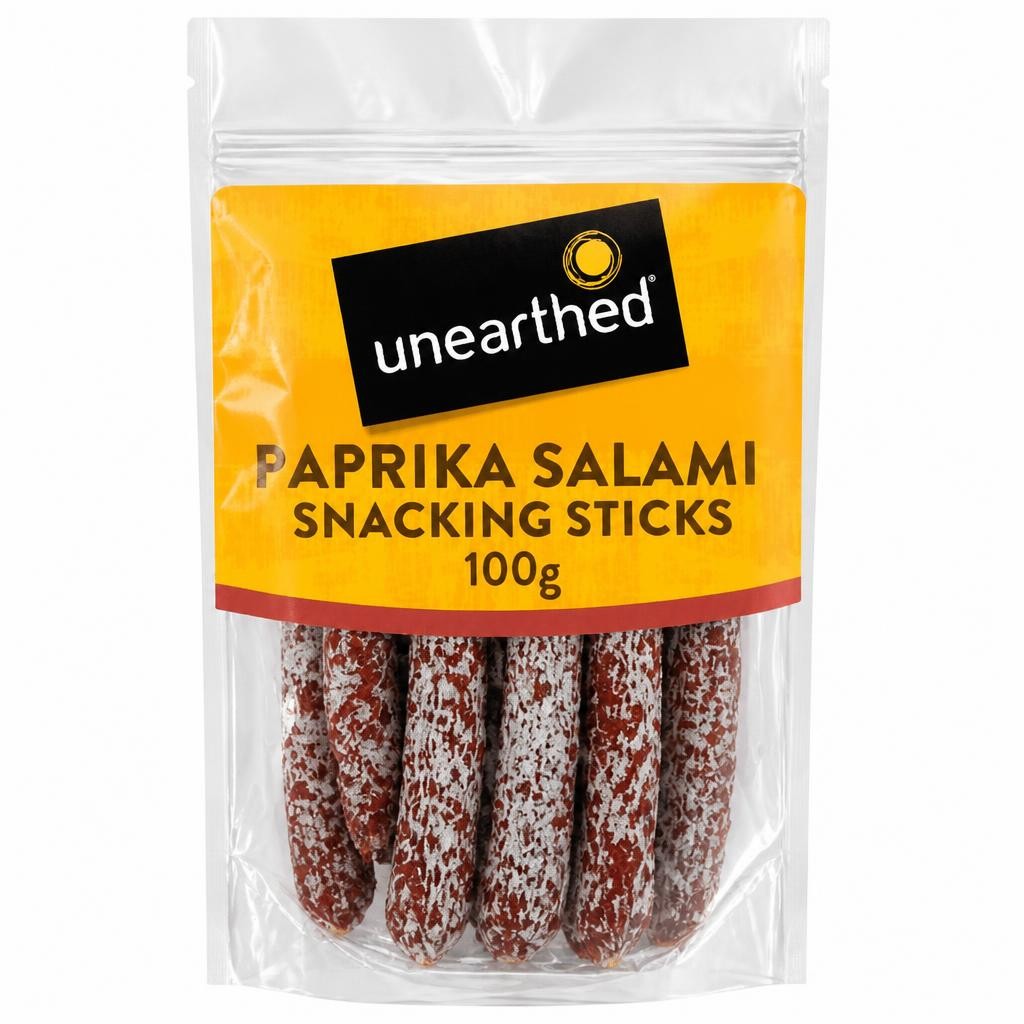 Unearthed Snacking Paprika Salami Sticks