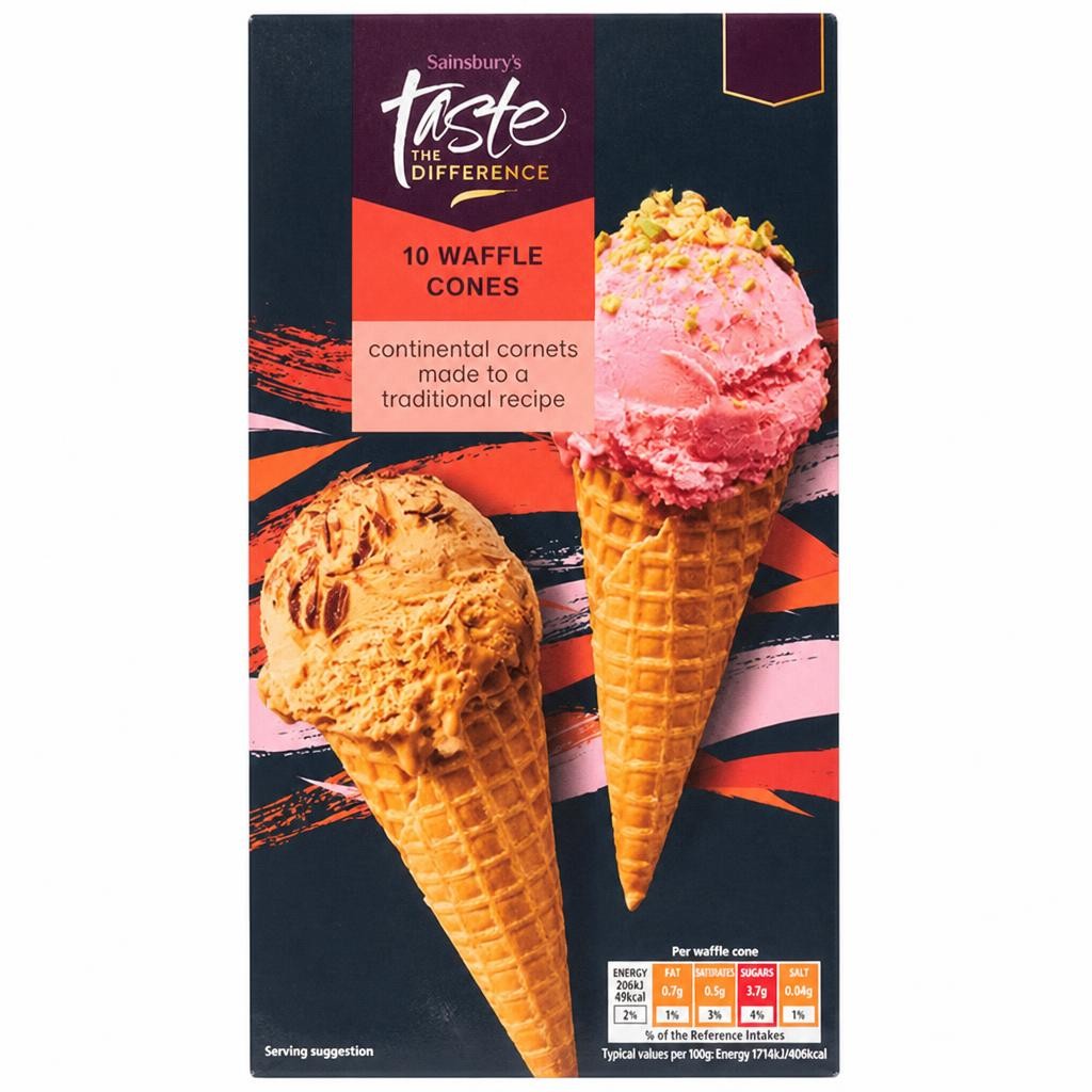 Sainsbury's Waffle Cones, Taste the Difference x10