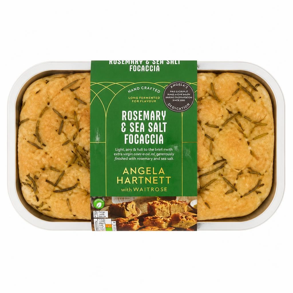 Angela Hartnett with Waitrose Rosemary & Sea Salt Focaccia